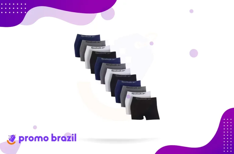 KIT 12 CUECAS BOXER REEBOK MASCULINAS MICROFIBRA